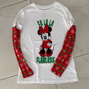 Disney White and Red Minnie Mouse Long Sleeve Tee